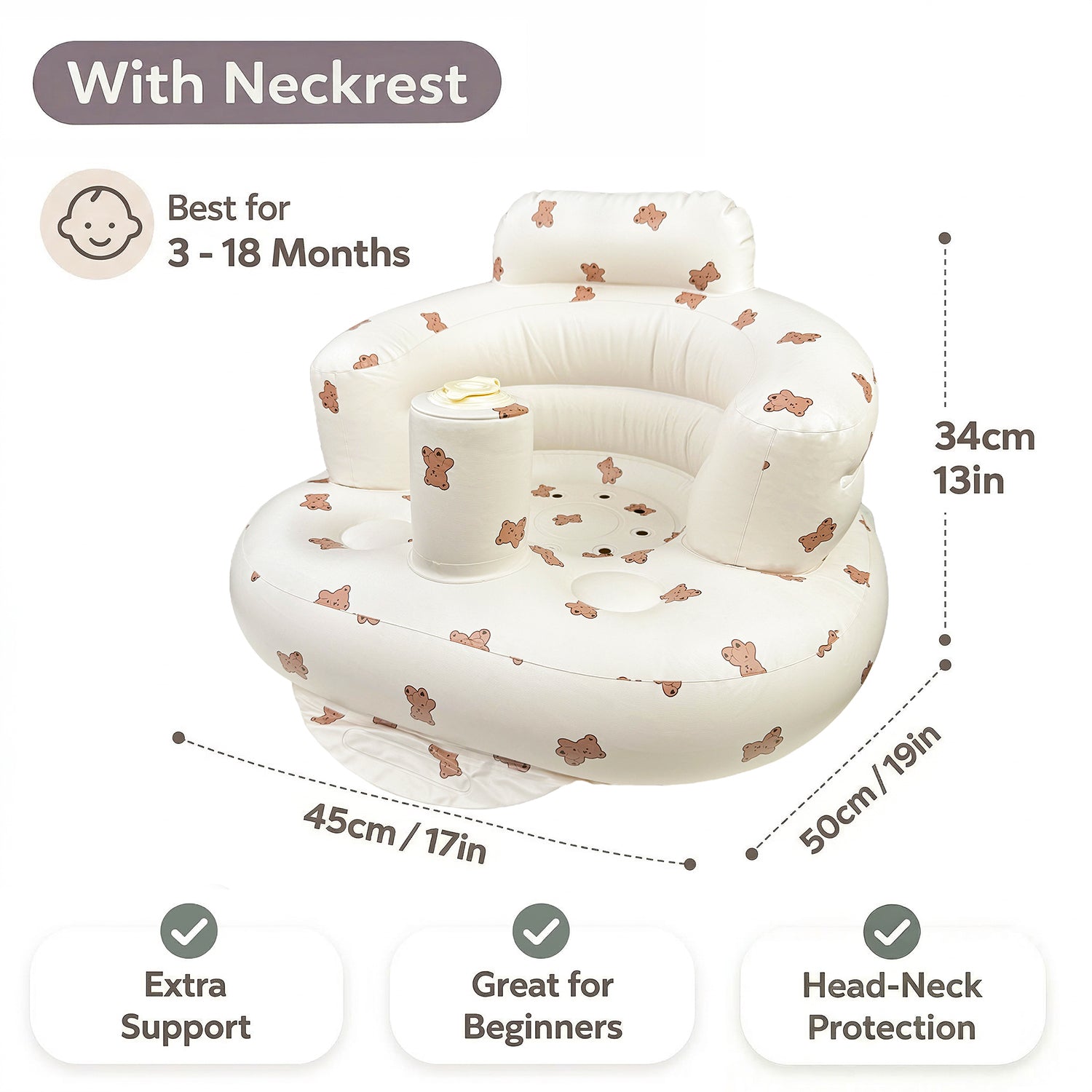 Inflatable Baby Seat with Built-in Pump
