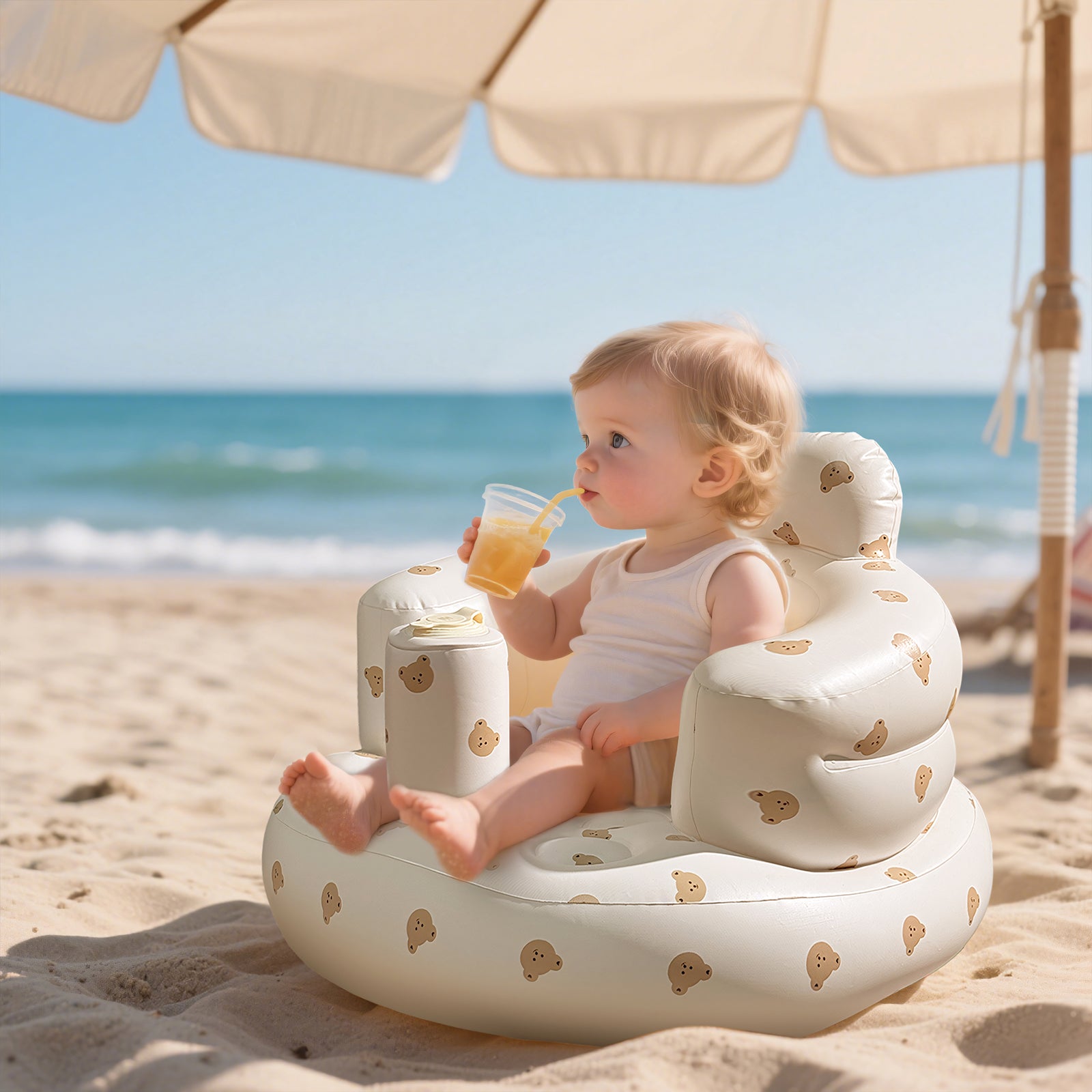 Inflatable Baby Seat with Built-in Pump
