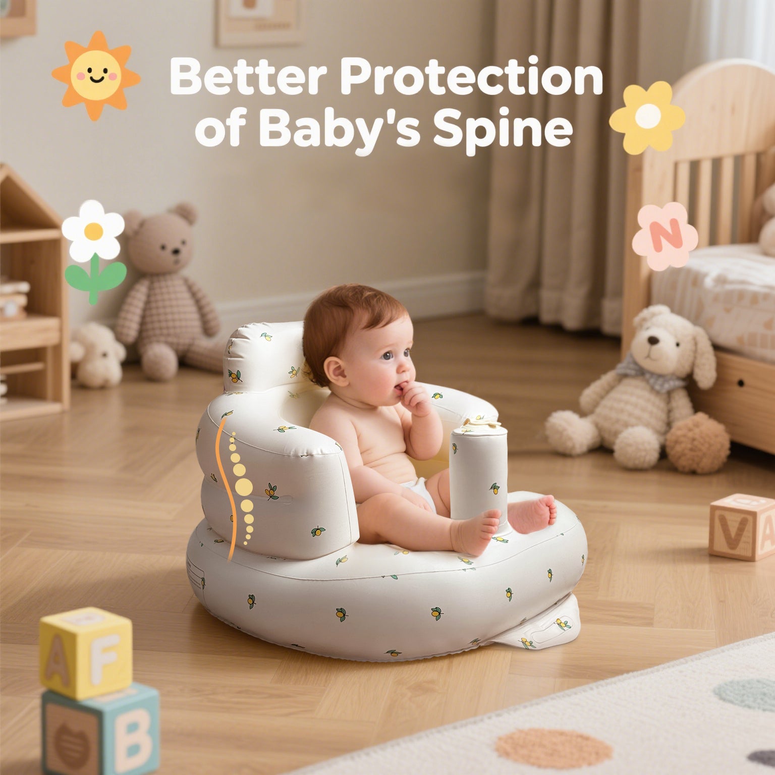 Inflatable Baby Seat with Built-in Pump